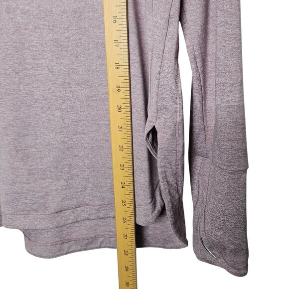 Athleta Womens Long‎ Sleeve Heathered Purple Thumbhole Athletic Top M Gorpcore - Picture 6 of 8